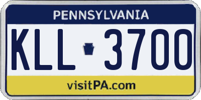 PA license plate KLL3700