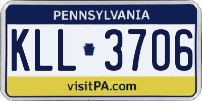 PA license plate KLL3706