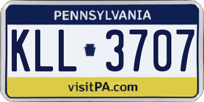 PA license plate KLL3707