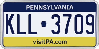 PA license plate KLL3709