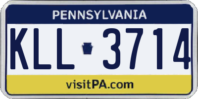 PA license plate KLL3714