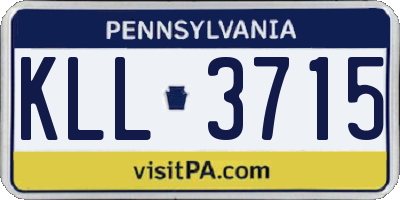 PA license plate KLL3715