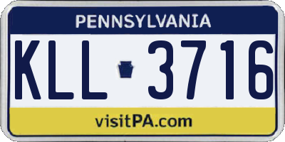 PA license plate KLL3716