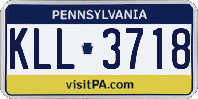 PA license plate KLL3718