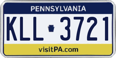 PA license plate KLL3721