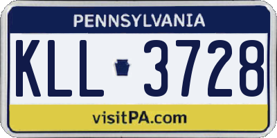 PA license plate KLL3728