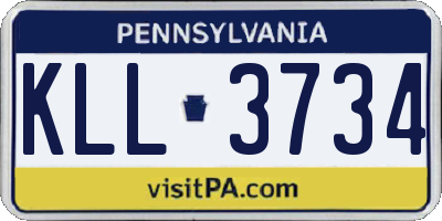 PA license plate KLL3734