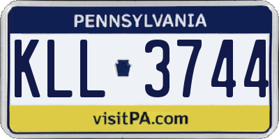 PA license plate KLL3744