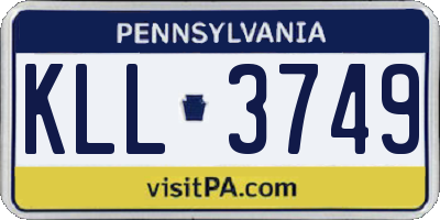 PA license plate KLL3749