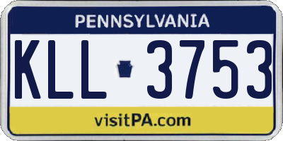 PA license plate KLL3753