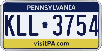 PA license plate KLL3754