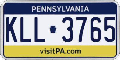 PA license plate KLL3765