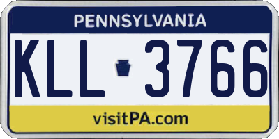 PA license plate KLL3766