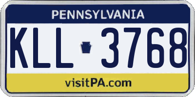 PA license plate KLL3768
