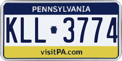 PA license plate KLL3774