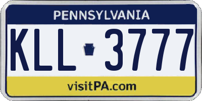 PA license plate KLL3777