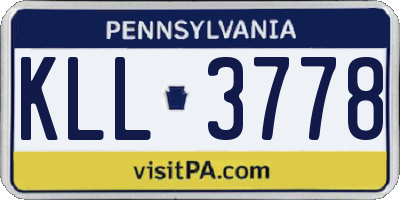 PA license plate KLL3778