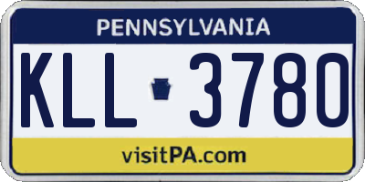 PA license plate KLL3780
