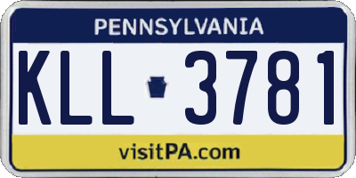 PA license plate KLL3781