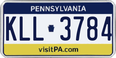 PA license plate KLL3784