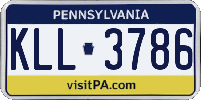 PA license plate KLL3786