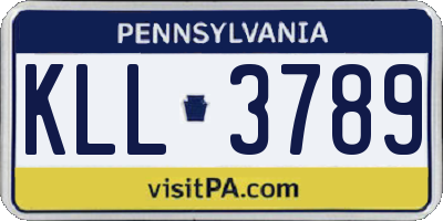 PA license plate KLL3789