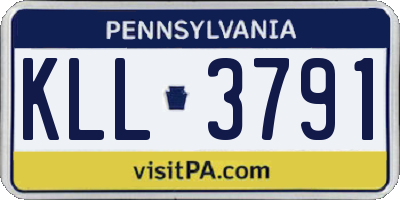 PA license plate KLL3791