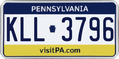 PA license plate KLL3796