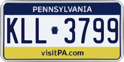 PA license plate KLL3799