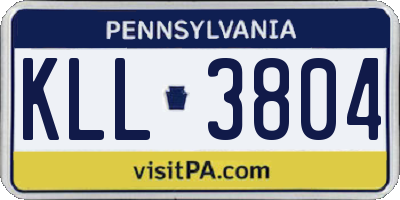 PA license plate KLL3804