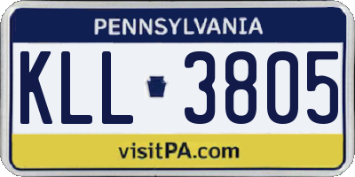 PA license plate KLL3805