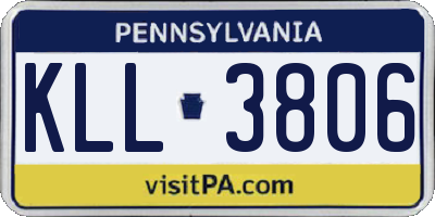 PA license plate KLL3806