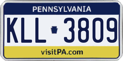 PA license plate KLL3809