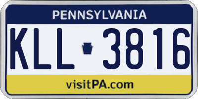 PA license plate KLL3816