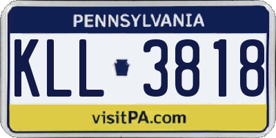 PA license plate KLL3818