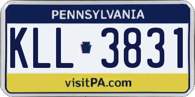 PA license plate KLL3831