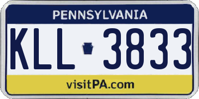 PA license plate KLL3833