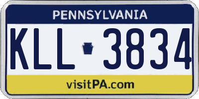 PA license plate KLL3834