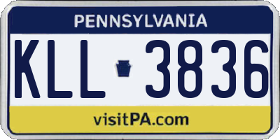 PA license plate KLL3836