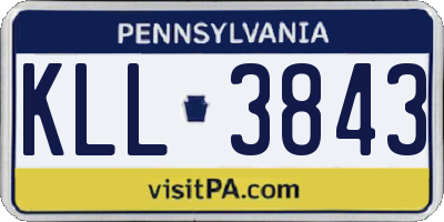 PA license plate KLL3843