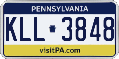 PA license plate KLL3848