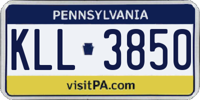 PA license plate KLL3850