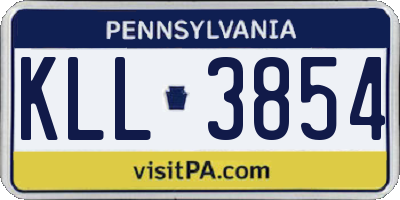 PA license plate KLL3854