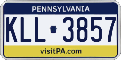 PA license plate KLL3857