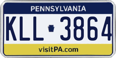 PA license plate KLL3864