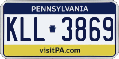 PA license plate KLL3869