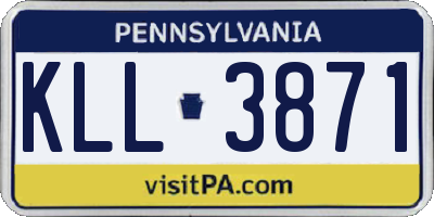 PA license plate KLL3871