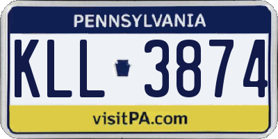 PA license plate KLL3874