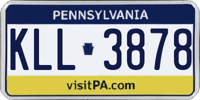 PA license plate KLL3878