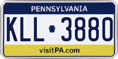 PA license plate KLL3880